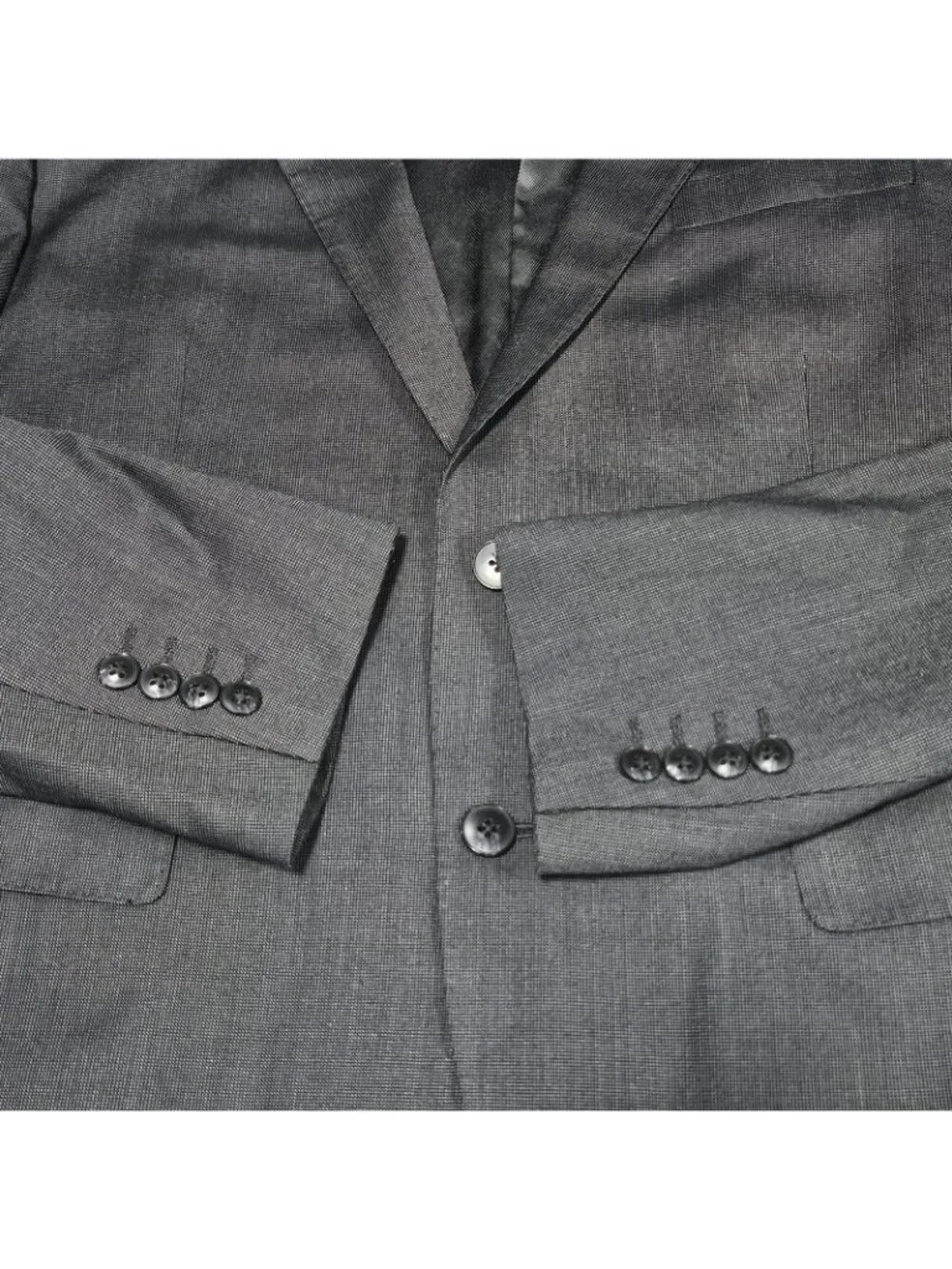 J. Ferrar Black Slim Fit 2 Button Double Vented Peak Blazer Sport Coat 42S